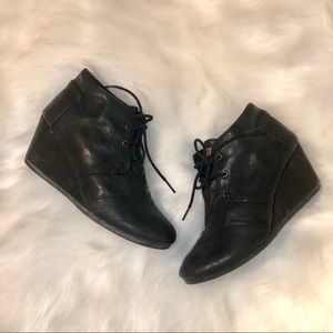 TOMS Black Kala Wedge Booties